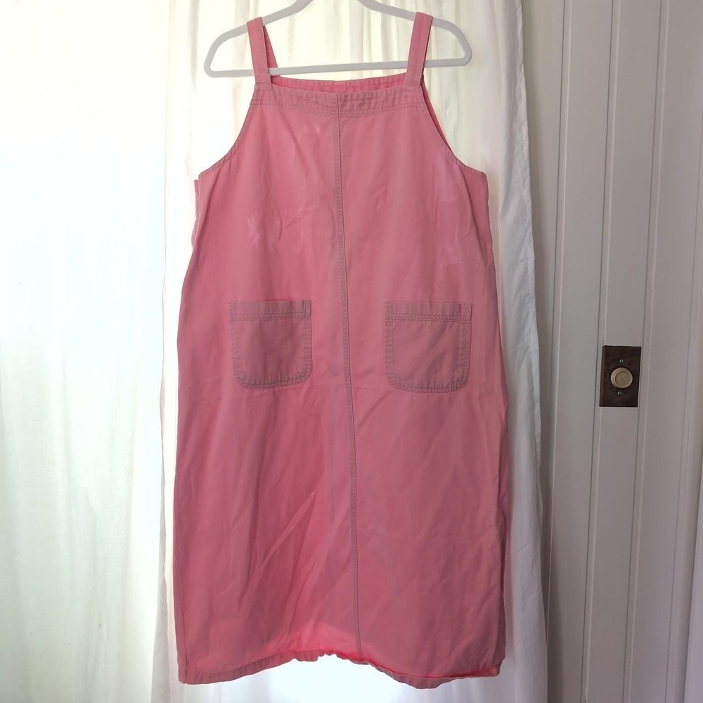 Womens Roamans Pink Cotton Pinafore Dress XL Good Vintage 90s Pockets 31-1238-0